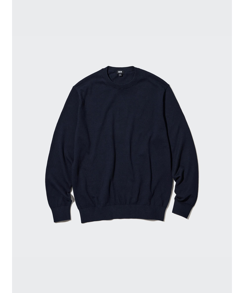 ウォッシャブルコットンクルーネックセーター