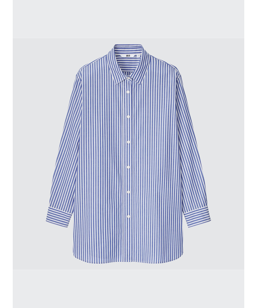 コットンストライプロングシャツ（長袖）