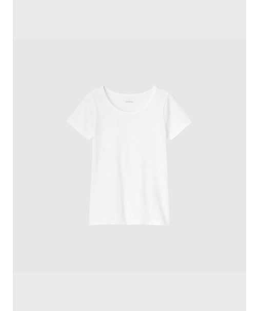 エアリズムコットンブレンドUネックT(半袖)