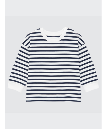 エアリズムコットンクルーネックＴ（ボーダー・長袖）