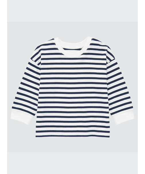 エアリズムコットンクルーネックＴ（ボーダー・長袖）