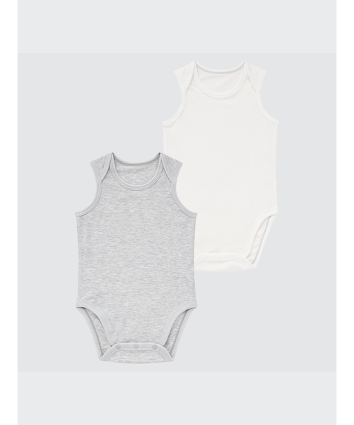 エアリズムコットンブレンドボディスーツ(ノースリーブ・2枚組)