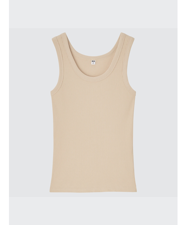 リブタンクトップ（後ろ浅め）