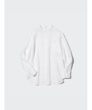 プレミアムリネンスタンドカラーシャツ(長袖)