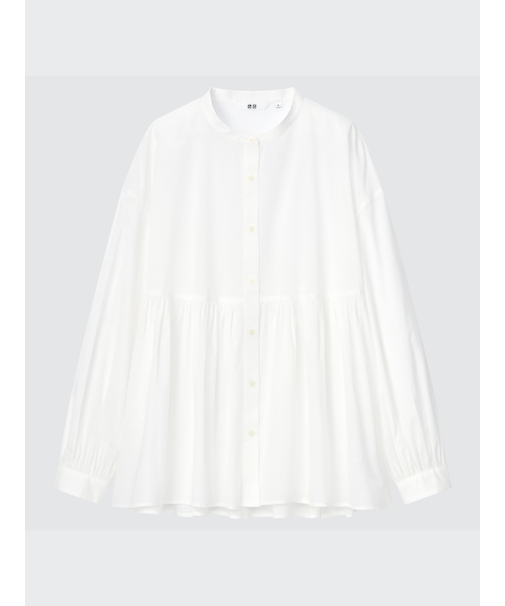 コットンギャザーブラウス（長袖）