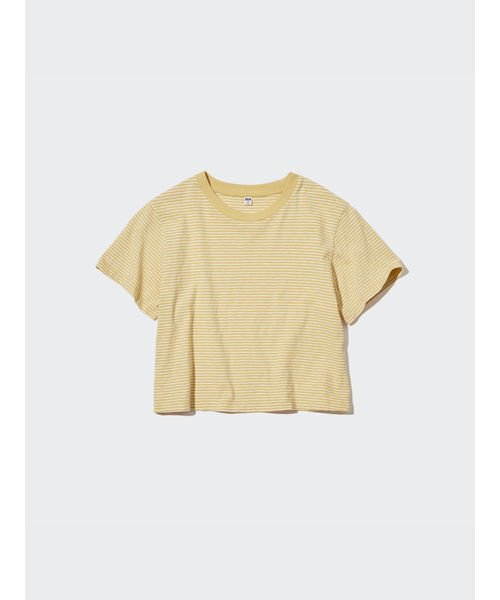 unfil ヘンプボーダーストライプジャージークロップドTシャツ unfil ヘンプボーダーストライプジャージークロップドTシャツ