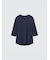 エアリズム前あきクルーネックTシャツ/8分袖