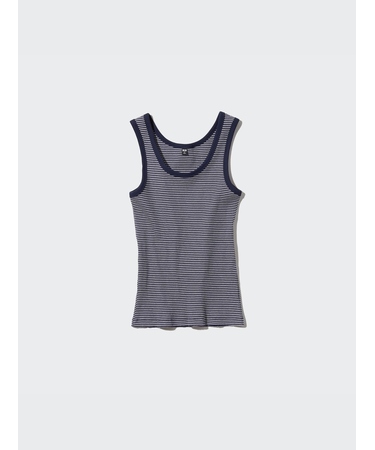 リブボーダータンクトップ