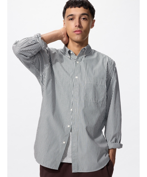 ブロードシャツ/ストライプ/ボタンダウン