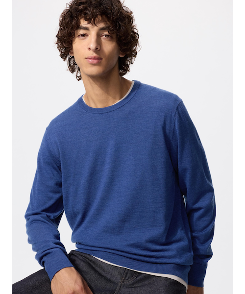 ○★新品未使用　MARK&LONA　クルーネックセーター　44　レッド ラムウールカシミヤクルーネックセーター（ニット/セーター）｜D