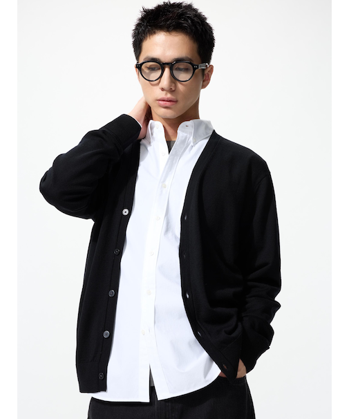 メリノVネックカーディガン