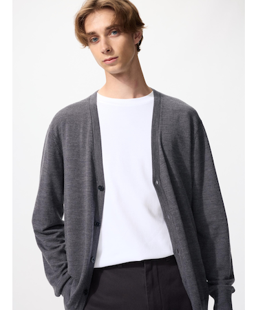 メリノVネックカーディガン