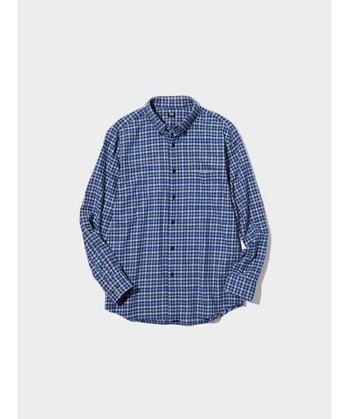 フランネルチェックシャツ（ボタンダウンカラー・長袖）