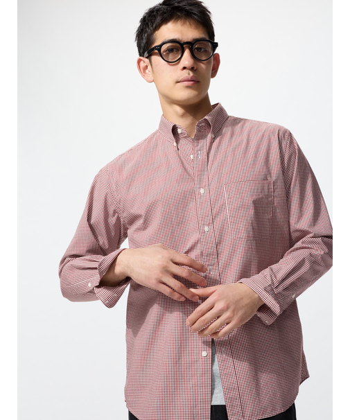 ブロードシャツ/チェック/ボタンダウン
