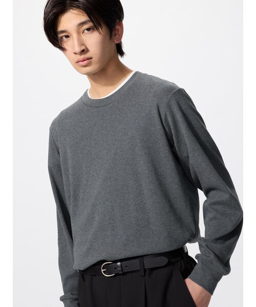 ソフトタッチクルーネックTシャツ/長袖｜ユニクロの通販｜&mall