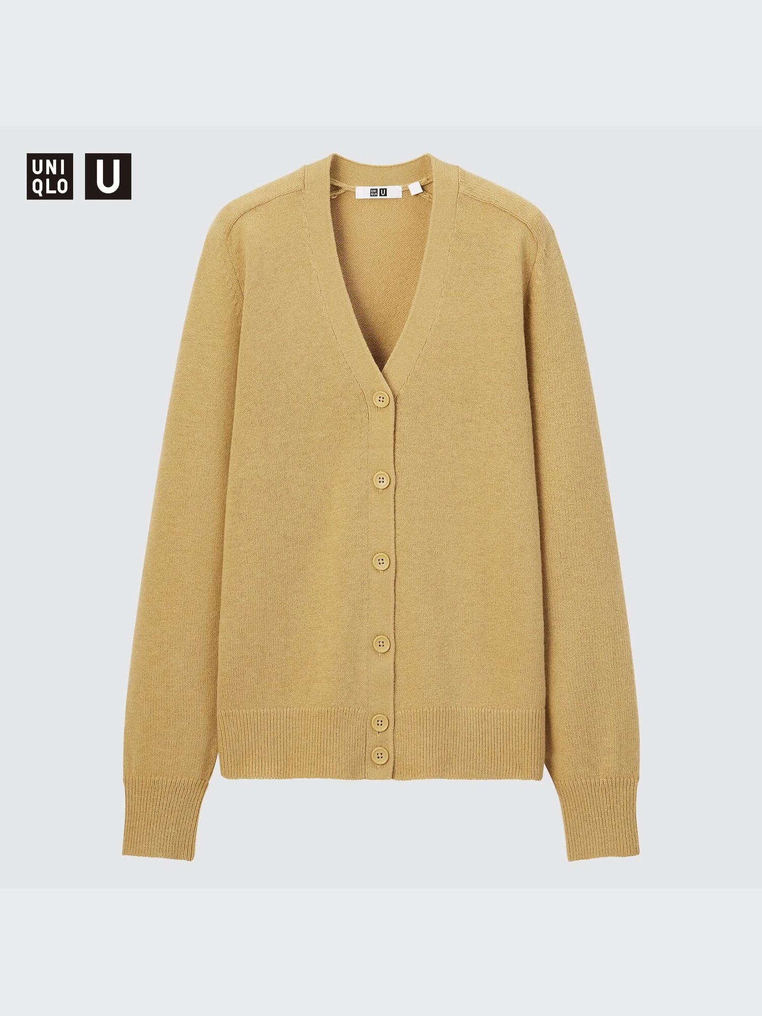 UNIQLO グレー すご Vネックカーディガン Lサイズ