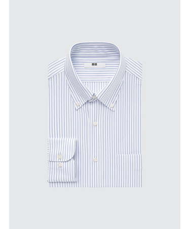 ノンアイロンジャージーストライプシャツ/ボタンダウン