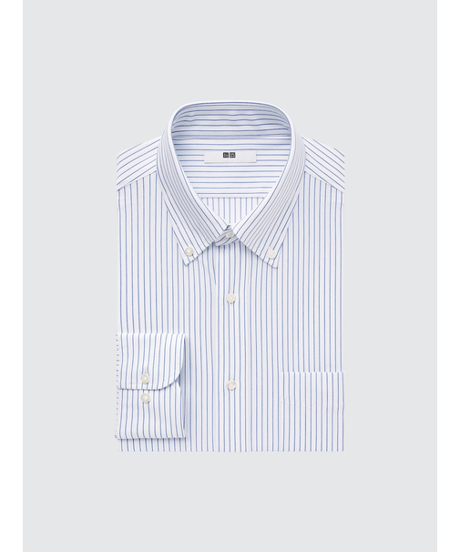 ノンアイロンジャージーストライプシャツ/ボタンダウン