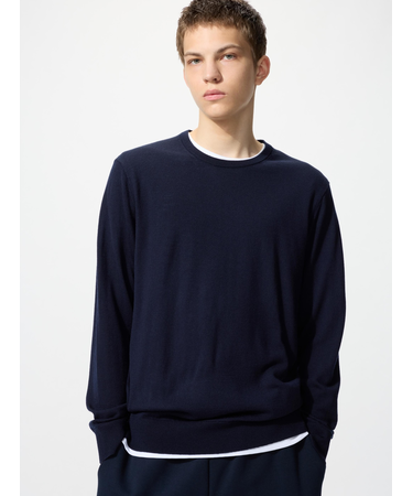 メリノクルーネックセーター