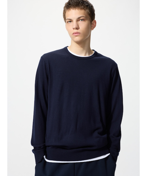 メリノクルーネックセーター