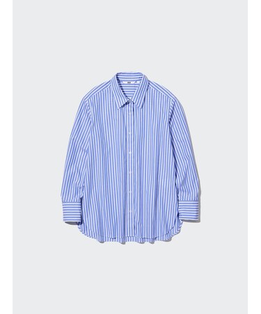 コットンストライプシャツ（長袖）