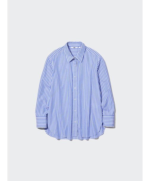 コットンストライプシャツ（長袖）