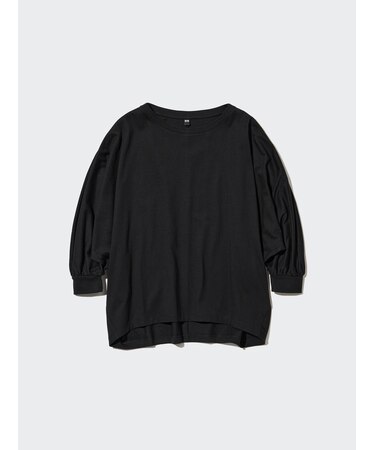 スムースコットンボリュームスリーブTシャツ（7分袖）