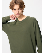 ソフトタッチクルーネックTシャツ/長袖