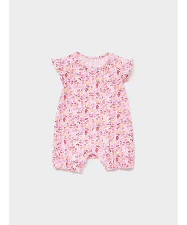 フライスショートオール（フラワー・半袖・前開き）