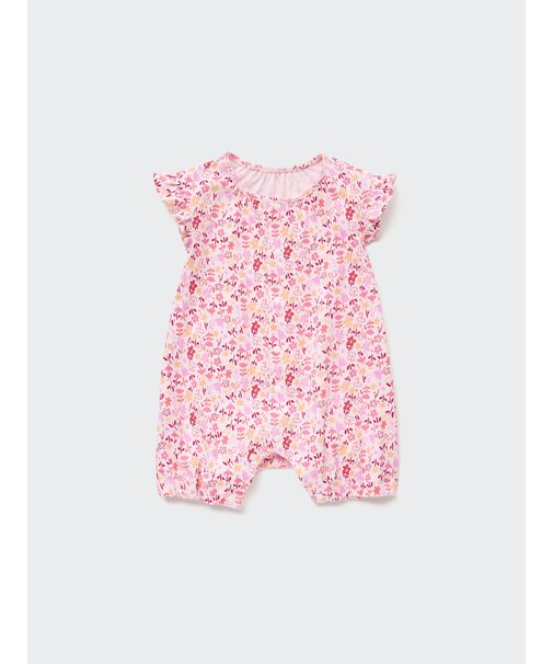 フライスショートオール（フラワー・半袖・前開き）