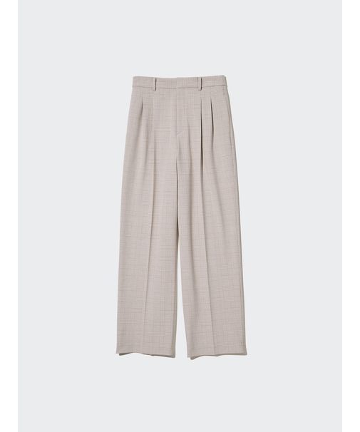 タックワイドパンツ（ツータック・チェック・丈標準69～71cm）