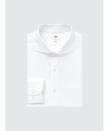 ファインクロスストレッチスリムフィットブロードシャツ(カッタウェイカラー・長袖)