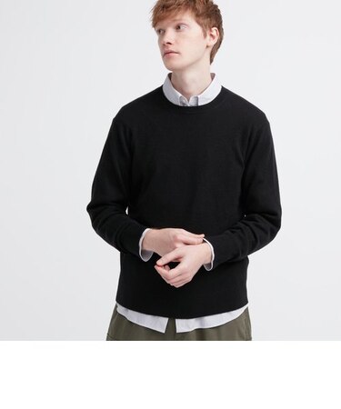 カシミヤクルーネックセーター