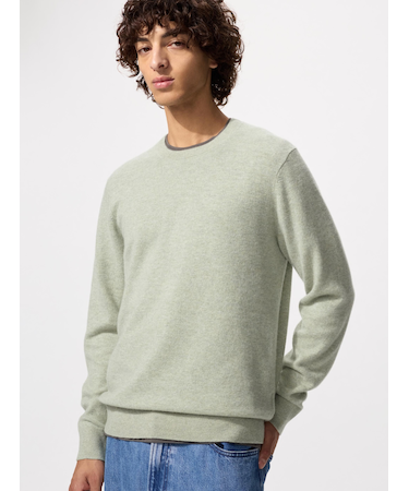 カシミヤクルーネックセーター