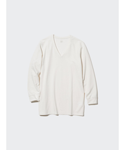 極暖ヒートテックコットンVネックT/9分袖