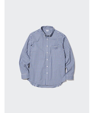 エクストラファインコットンブロードチェックシャツ（ボタンダウンカラー・長袖）