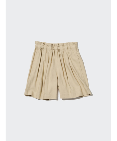 GIRLS リネンブレンドイージーショートパンツ