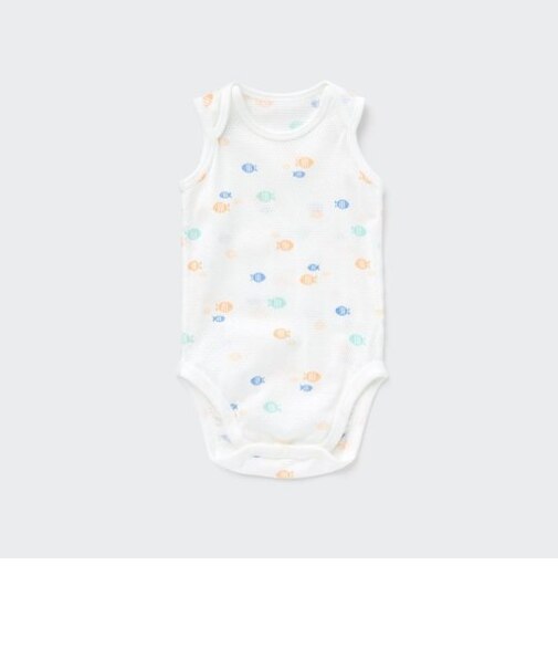Joy of Print コットンメッシュボディスーツ（ノースリーブ）