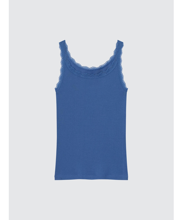 コットンリブレースタンクトップ