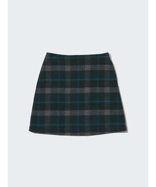 ウールブレンドミニスカート（チェック）