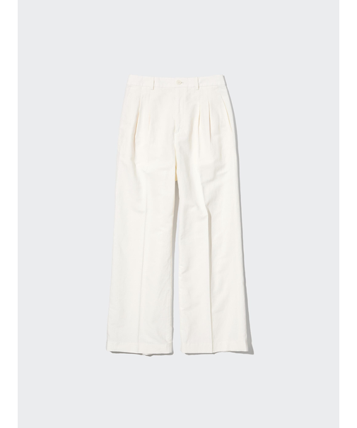 リネンブレンドタックワイドパンツ(丈標準67~69cm)