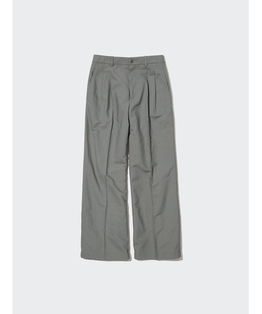 リネンブレンドタックワイドパンツ(丈長め74cm)