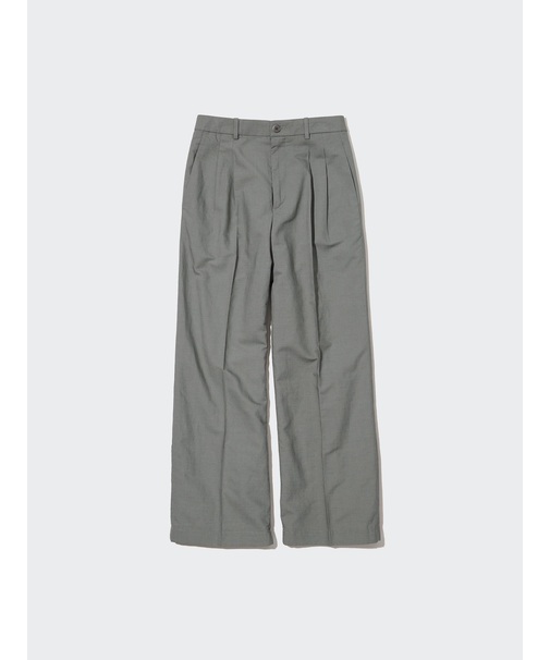 リネンブレンドタックワイドパンツ(丈長め74cm)