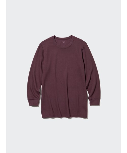 極暖ヒートテックコットンワッフルクルーネックT/9分袖｜ユニクロの