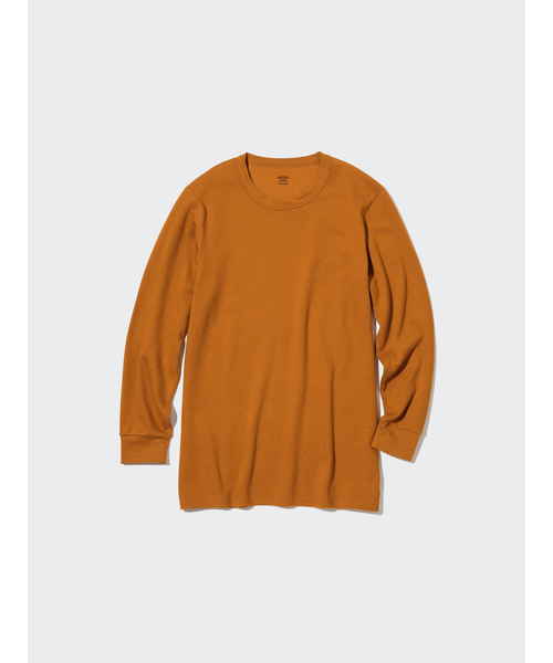 極暖ヒートテックコットンワッフルクルーネックT/9分袖｜ユニクロの