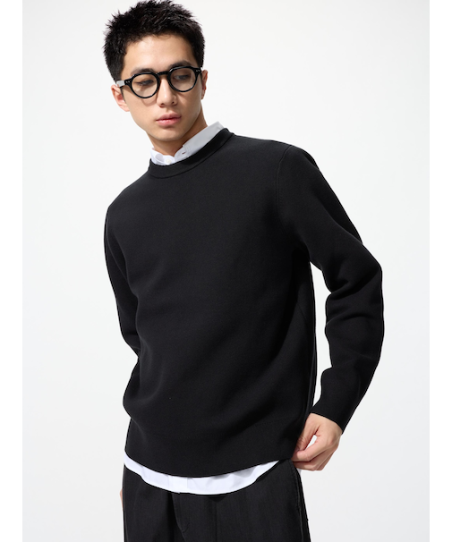 ウォッシャブルミラノリブクルーネックセーター