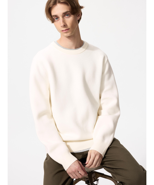 ウォッシャブルミラノリブクルーネックセーター