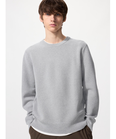 ウォッシャブルミラノリブクルーネックセーター