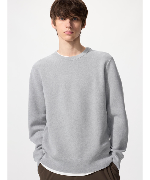 ウォッシャブルミラノリブクルーネックセーター