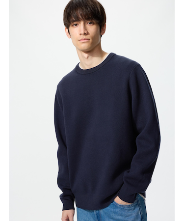 ウォッシャブルミラノリブクルーネックセーター